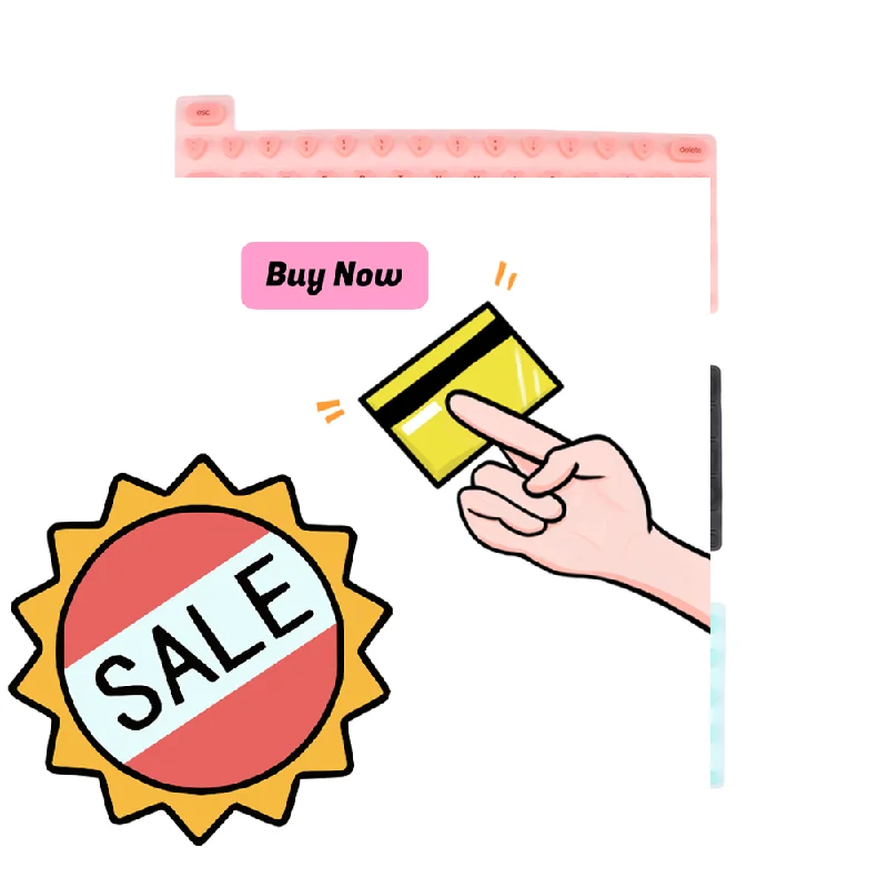 

Portable Silicone Keyboard Film Silicone Keyboard Membrane, Laptop Convenient manicure typing protect Long Nails Typing Keyboard