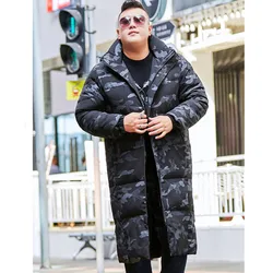 Men Camouflage Duck Down Coat Coldproof Extra Long 10XL 170KG Plus Size 9XL 8XL 7XL 6XL Knee Length Warm Winter Jacket Clothes