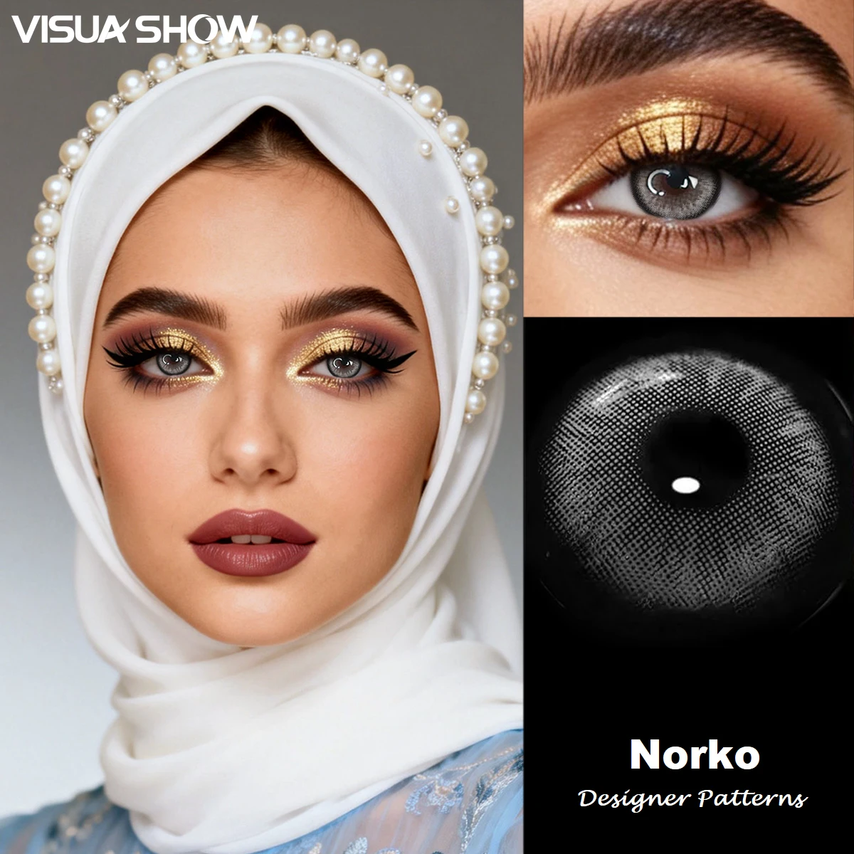 VISUASHOW 1 Paar graue Kontaktlinsen, kleine Pupille, halbjährlich verwendbare, farbige Kontaktlinsen zur Augenvergrößerung für Beauty, Cosplay und Make-up – Detail 17