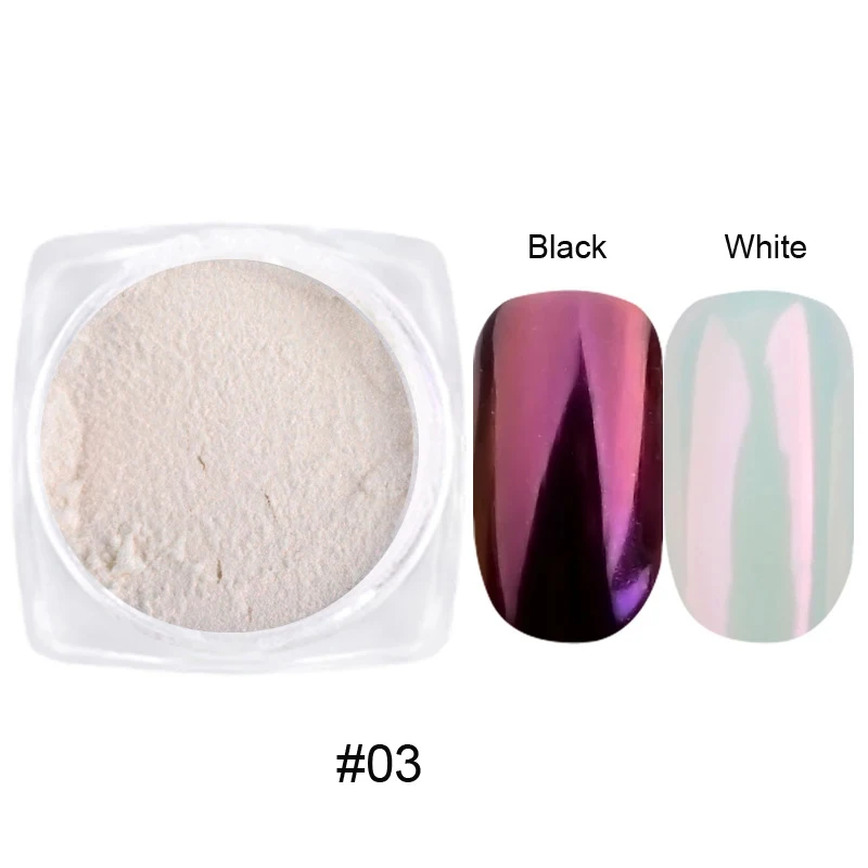 12Pcs/Set Aurora White Nail Mirror Powder 0.3g/Jar Shimmer Moonlight Chrome Pigment Dust for UV Gel Polish Manicure Decorations image 4