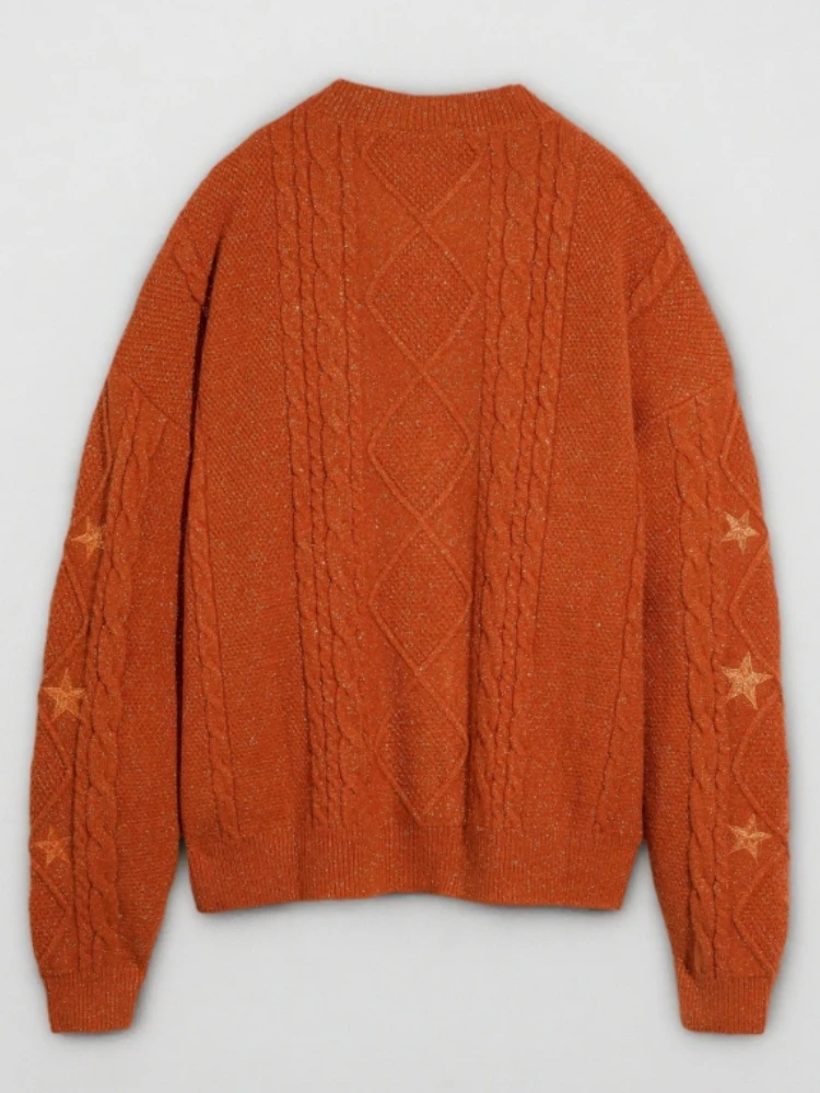 Automne femmes lâche Halloween Orange Cardigan hiver chaud noël le Style Showgirl tricoté surdimensionné Cardigans femmes chandails