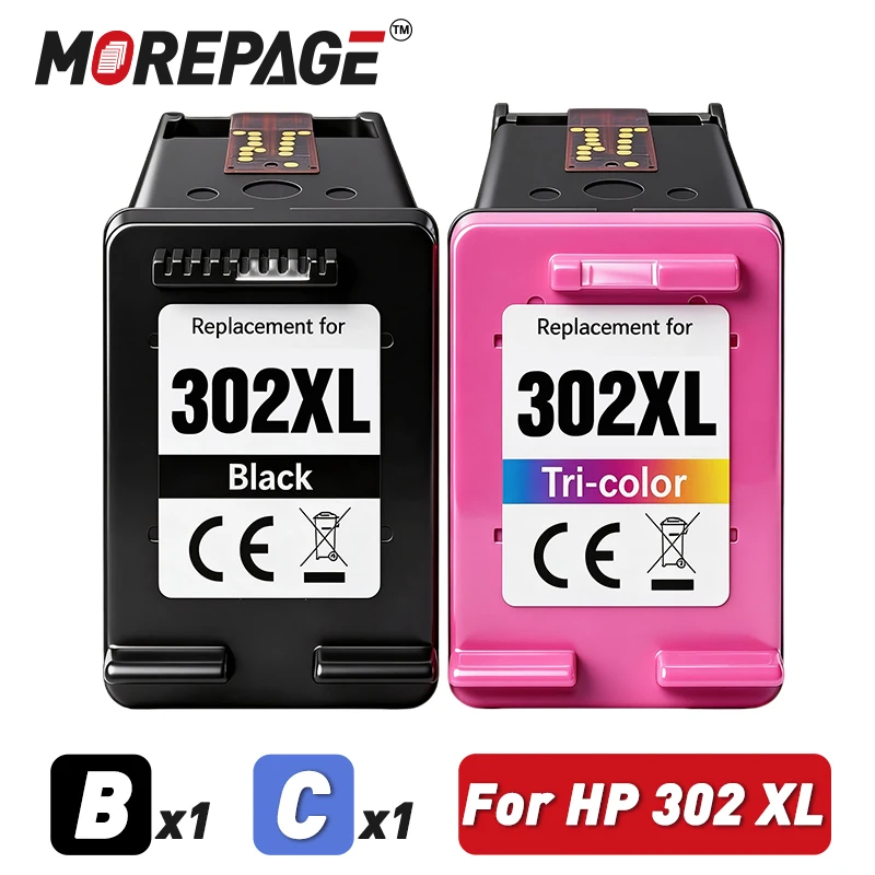302XL Tintenpatrone, wiederaufbereitet, kompatibel mit HP302 HP 302 XL für Deskjet 2130 2135 1110 3630 3632 Officejet 3830 4520 Drucker