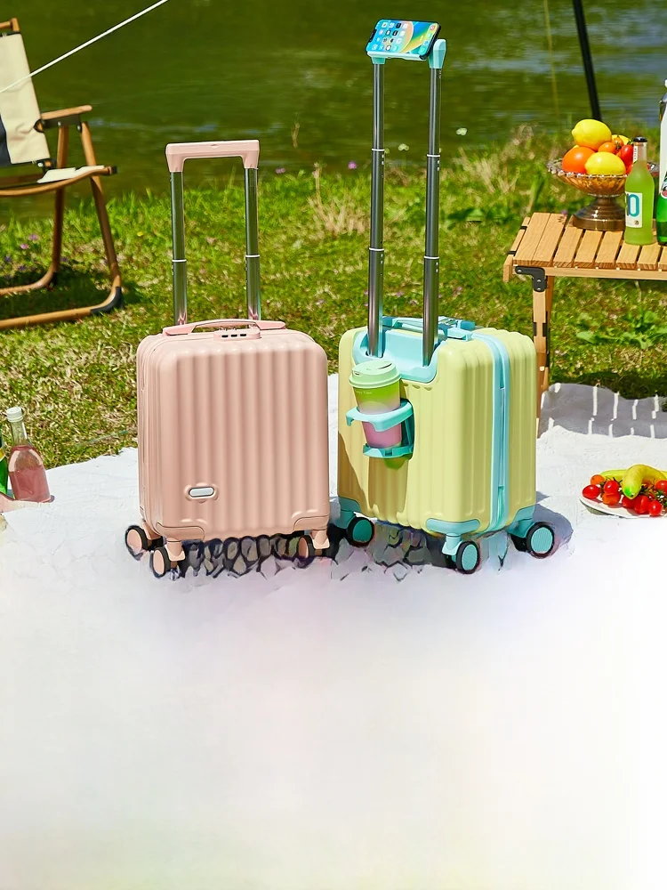 

Новый 2025 4-дюймовый женский легкий чемодан для ручной клади с тягой Air Travel Lage Детская сумка на колесиках