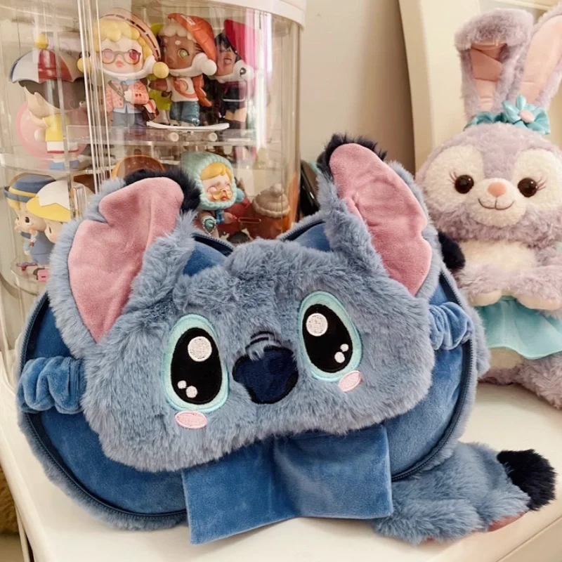 2024 Disney Stitch Travel Neck Pillow With Eye Mask Multi-Fuction Cartoon Sleeping Massager Pillows Plush Toys Birthday Gifts