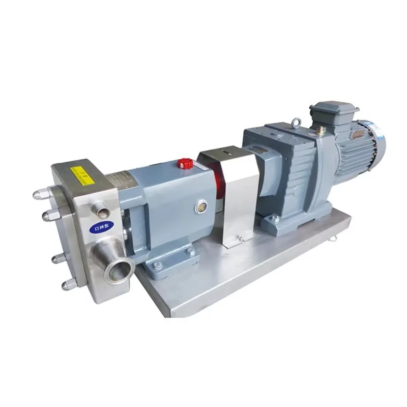 Transfer Pumps for Chocolate Yogurt Honey Syrup Food Grade Rotary Lobe Pump with Gearbox and Jacketed