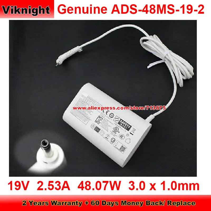 

Genuine White ADS-48MS-19-2 19048E Ac Adapter 19V 2.53A for Lg GRAM 15Z970 14Z980C 17z90n 14z90n 17Z990 with 3.0 x 1.0mm Tip