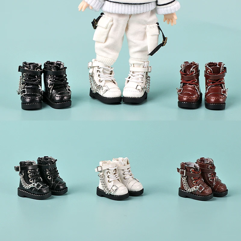OB11 poupée 1/12 vêtements de poupée Locomotive bottes mode avec chaîne plusieurs couleurs Cool poupée accessoires Obitsu11,Gsc bricolage