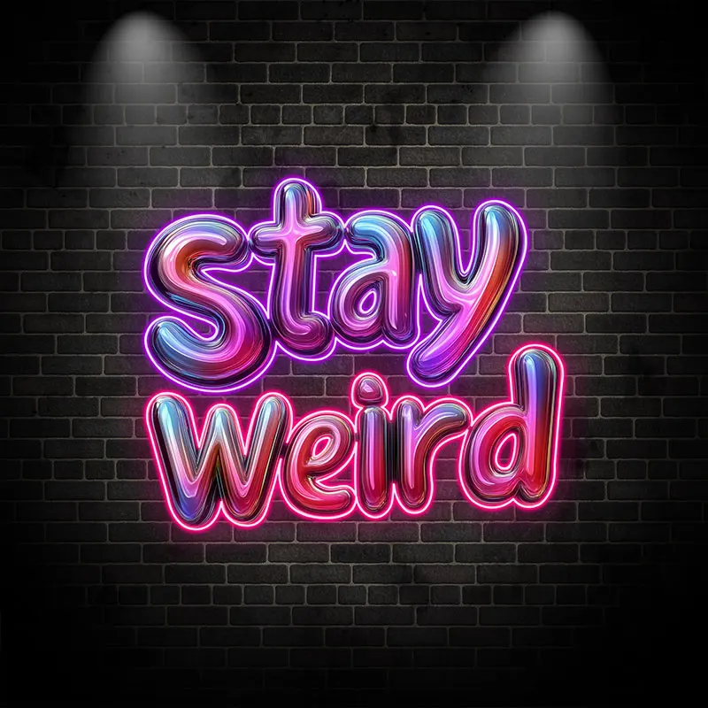 Stay Weird Text Neon Sign, Custom Name Neon Light, Business Logo Neon, Home Room Wall Decor, Bedroom Wall Neon Sign, Party Decor