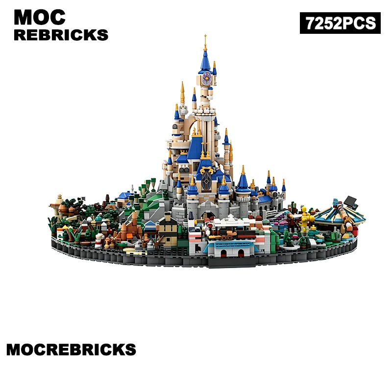 MOC Fairytale Princess Castle Building Blocks Set Theme Park Landmark Architecture DIY Assembly Bricks Model Toy Gift Adults