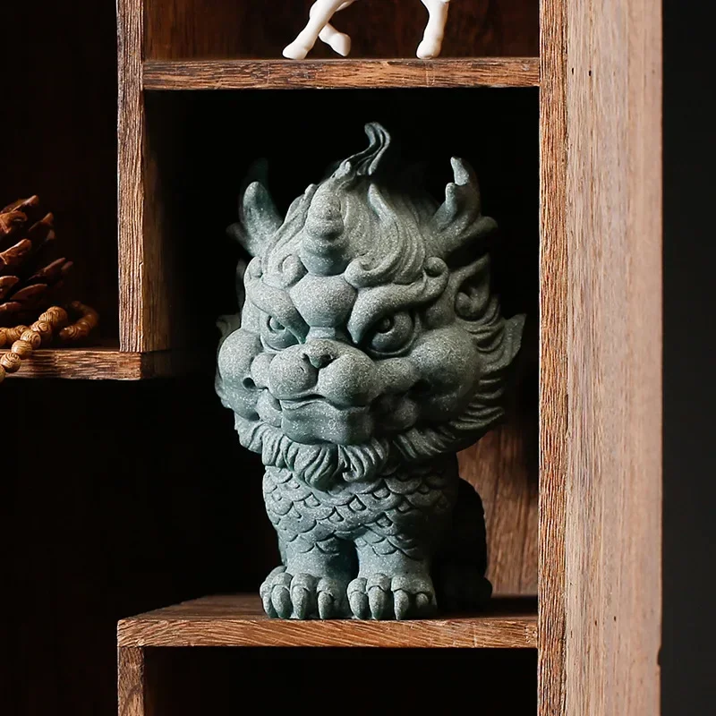 Creative Kirin Stone Lion Town House Ornament Tea Room Desktop Decoration Boutique Tea Pet Ornament