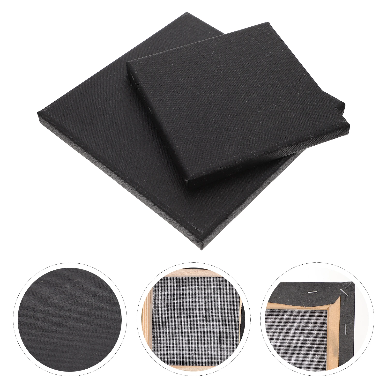 

2pcs Black Panels Stretched Frames Oil Painting Canvas Diy Art Frames Blank Canvas Panels For Artists Students Creative Diy