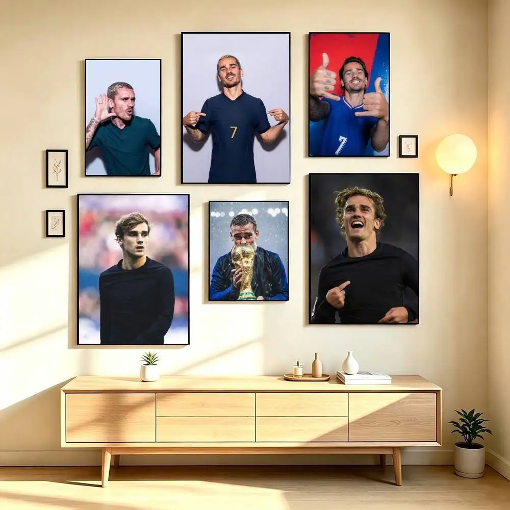 A-Antoine Griezmann Football Player Poster Waterproof Wall Art Sticker For Bar Living Room Vintage Decor High Quality Print Gift