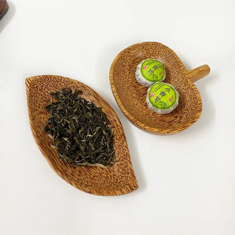 Coconut wood bowl, sauce bowl, tea leaf spoon, woody rustic style side dish fruit-shaped ingredient bowl