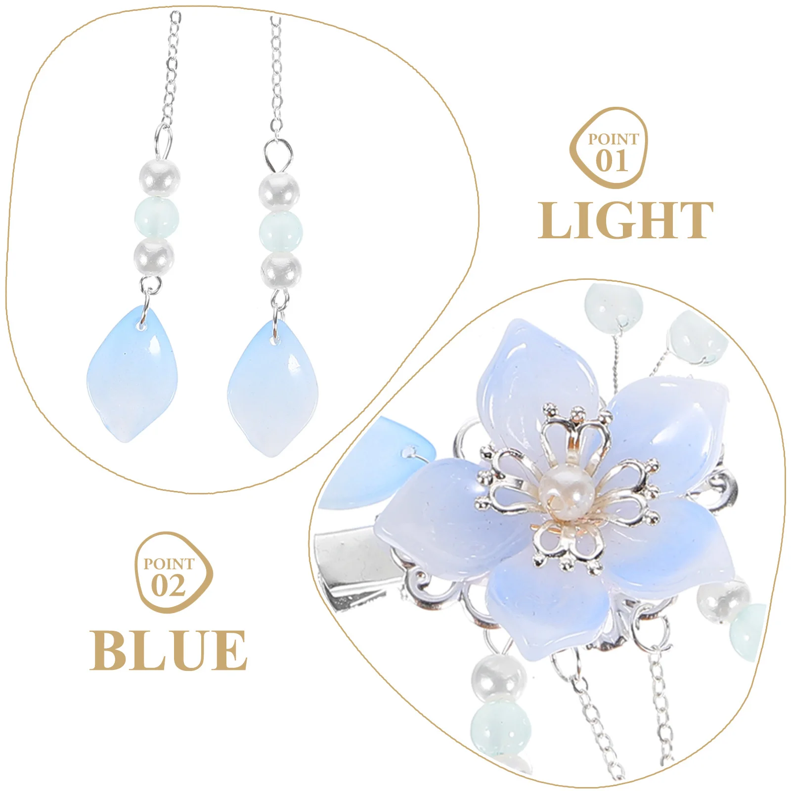 

1 пара заколок для волос с цветочной кисточкой, элегантные винтажные стильные аксессуары для волос Hanfu для женщин и девочек, декоративные заколки, заколки для волос