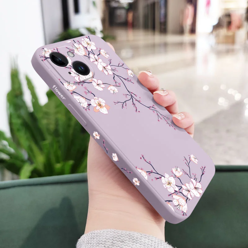 Pflaumenblüten-Handyhülle für iPhone 17 17 Air 16 16e 15 14 13 12 11 Plus Pro Max Mini X XR XS Plus Cover