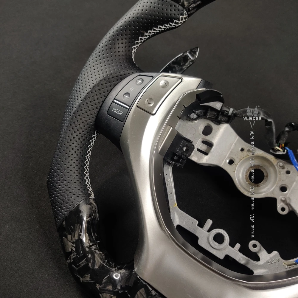 Private Custom Carbon Fiber Steering Wheel for Lexus GS350 GS450h GS F 2012-2020 Racing Style Sport Design Direct Fit view 6