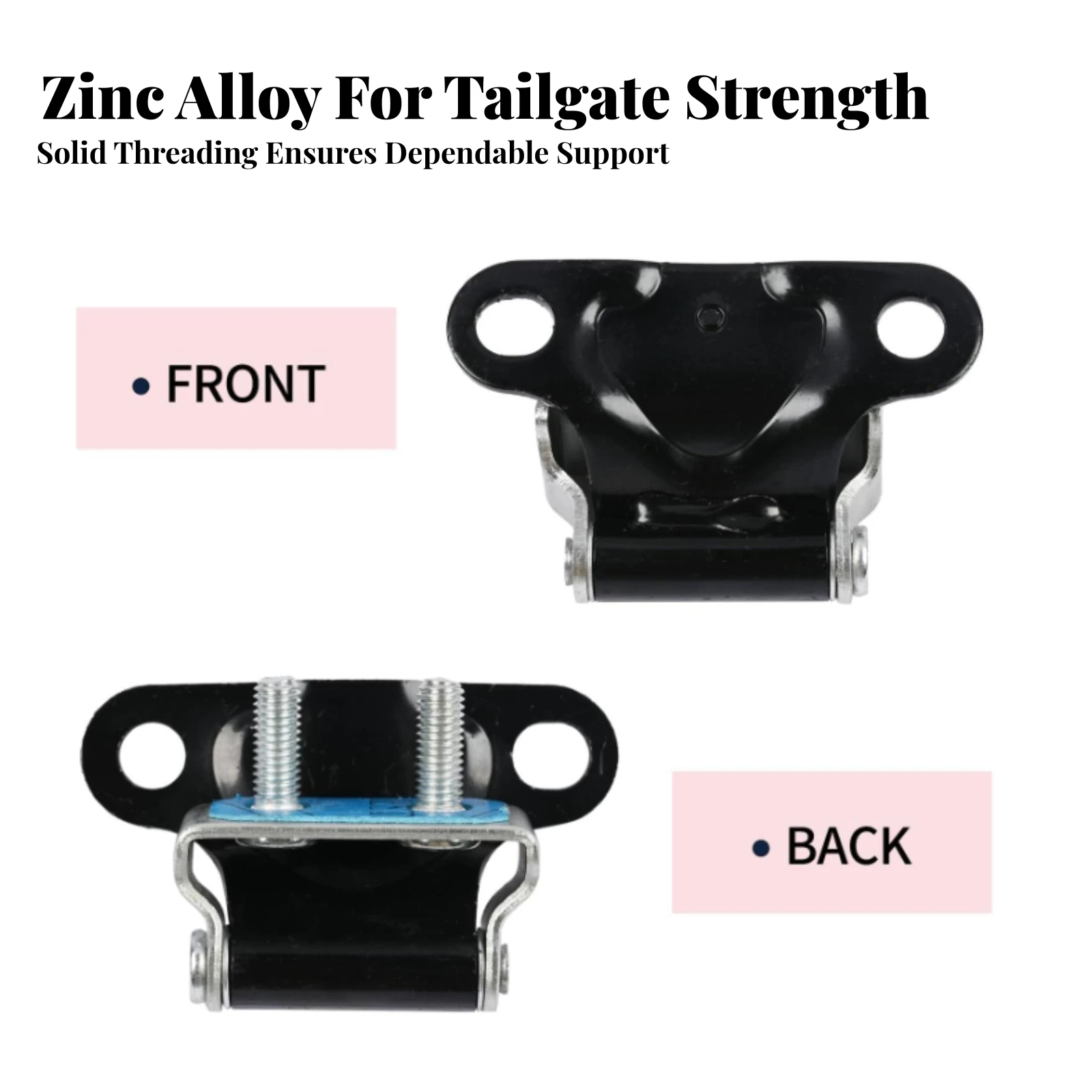 2 Pieces Rear Tailgate Hinge Assembly Stainless Steel Tailgate Hinge Hardware Rust-Resistant Stable for Car Owners