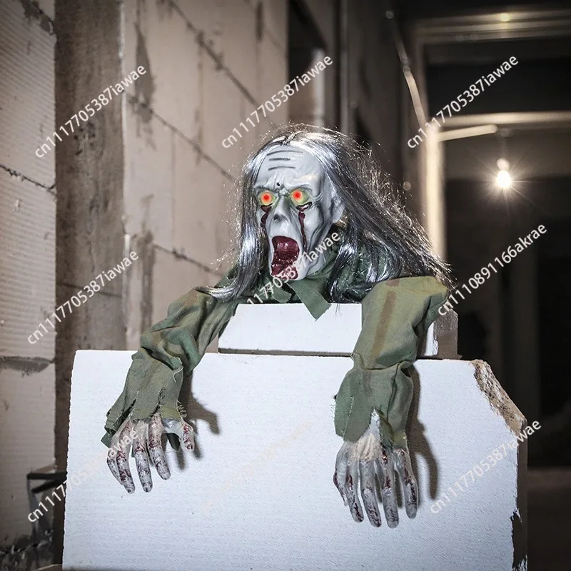 Tricky haunted house device halloween crawling ghost voice-activated whole person halloween toy voice-activated interaction