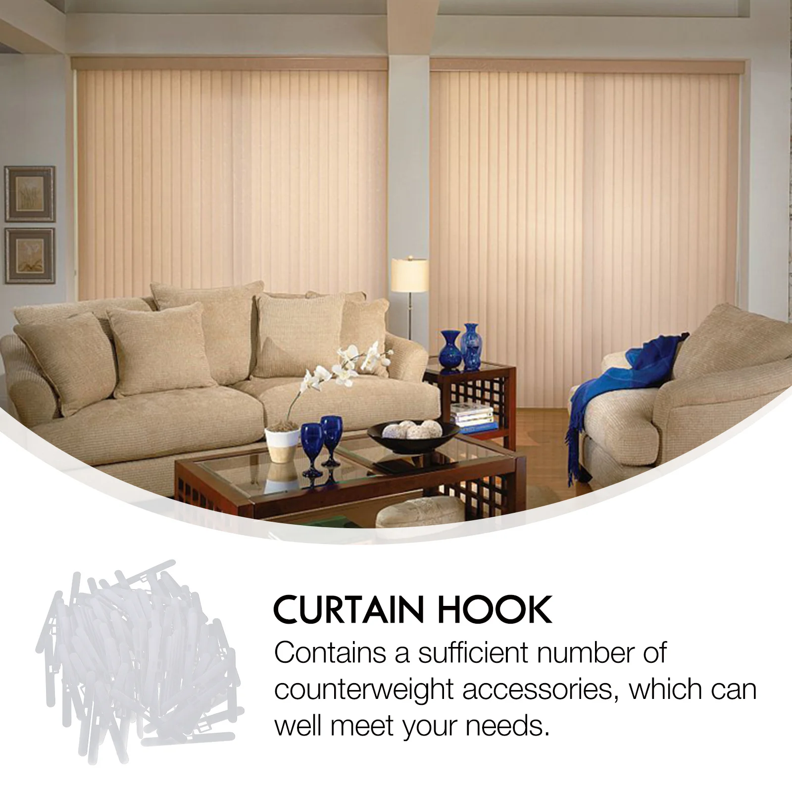 

100Pcs Double Hole Louver Accessories Vertical Blind Repair Vane Savers Home Curtain Replacement Parts Blinds Supplies