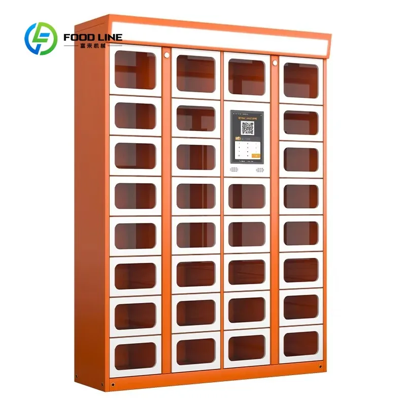Customized Smart Food Delivery Locker 32 Doors Insulated Thermal Food Storage Cabinet for Outdoor Sanitization