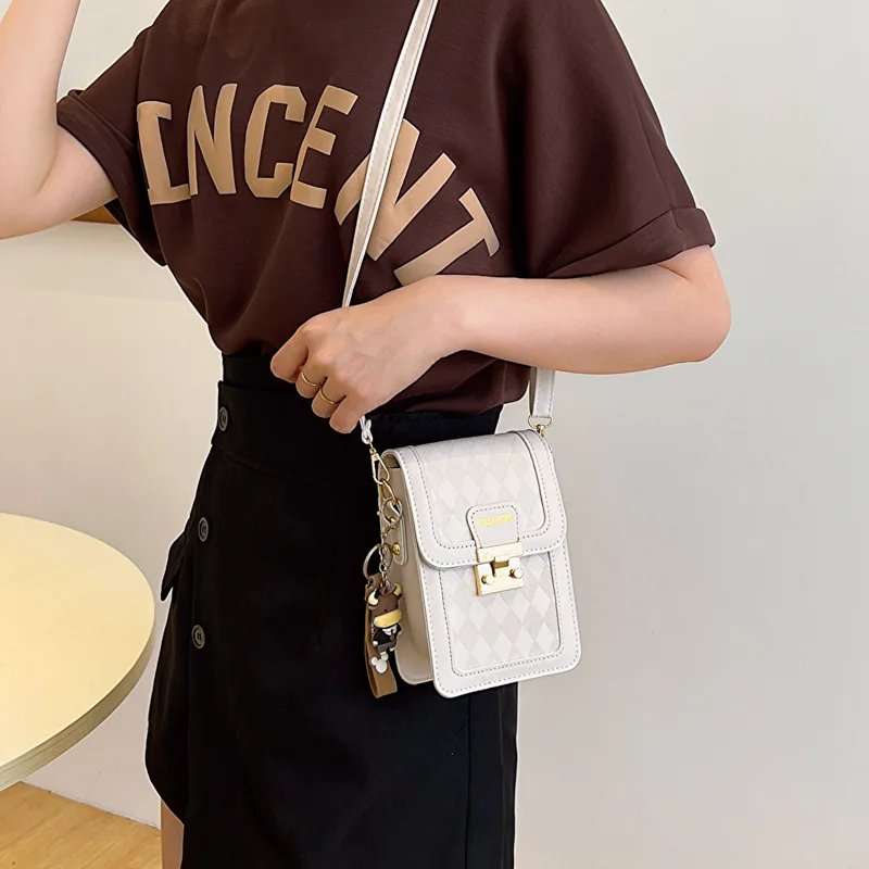 Fresh Sweet Western Style Crossbody Bag Summer New Small Popular Phone Bag Simple Splicing Contrast Color Small Square Bag