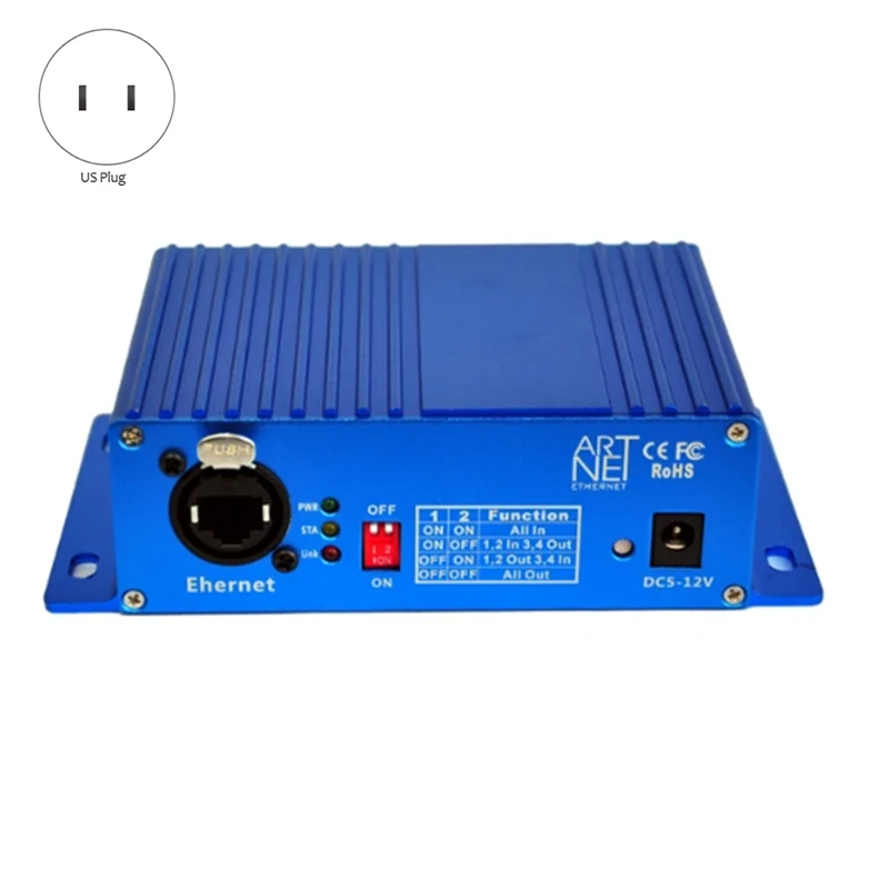 Artnet-DMX 4 artnet DMX ตัวแปลงสัญญาณสองทิศทาง4ตัวเมีย3PIN XLR ตัวแปลงสัญญาณเข้า/ออกอีเทอร์เน็ตติดตั้งง่าย