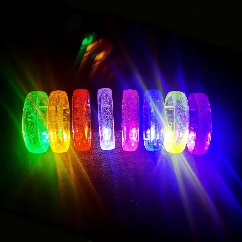 Acrylic LED Flash Bracelet with Lights Luminous Bangle Colorful Color Changing Children Toys Bar Concert Glow Party Supplies