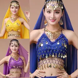 Shiny Belly Belly Dance Bra Top Sequins Tassel Triangle Towel Sexy Belly Dance Wear for Women Thailand/India/Arab Dance Costumes