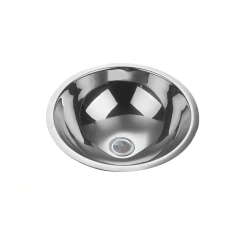 1pcs diameter 36cm sink + sewer, RV food grade 304 stainless steel mini sink, vegetable basin RV modification
