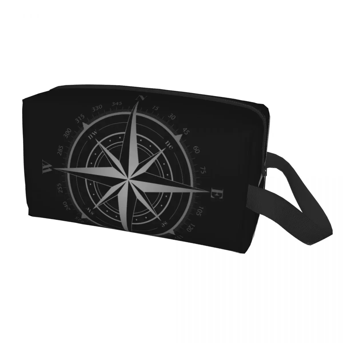 Custom Compass Shield Makeup Bag Women Travel Cosmetic Organizer Cute Camper Nautical Storage Toiletry Bags