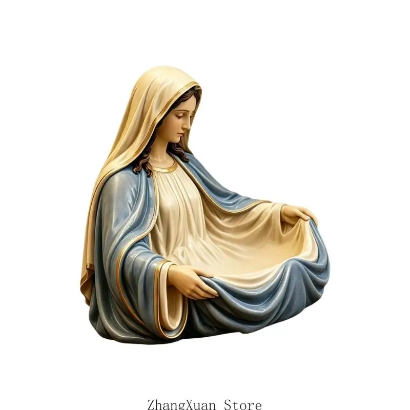 Halber Fuß aus Polyresin, meditierende heilige Statue, für Schmuck, Kreise, Ohrringe, Zuhause, Kirche, Geschenk, 3 x – Detail 4