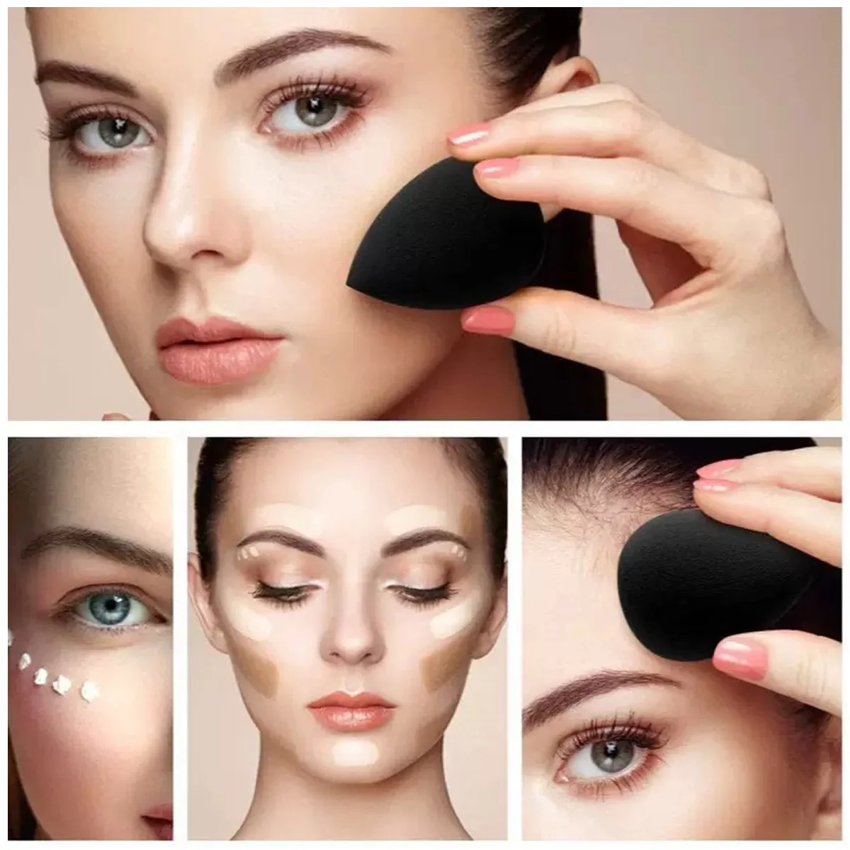 12個入り 女性用メイクツールセット メイクスポンジ パウダーパフ ビューティスポンジ ファンデーションスポンジ ウェット＆ドライ両用 エッセンシャルメイクセット