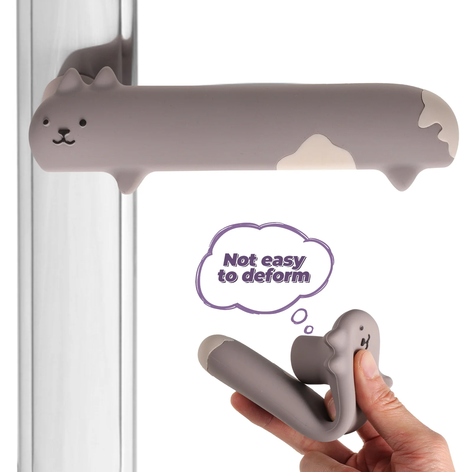 

Silicone Door Sleeve Anti-Collision Protector Soft Replacement Handle Wall Protection Toddler Safety Cover Cartoon Design