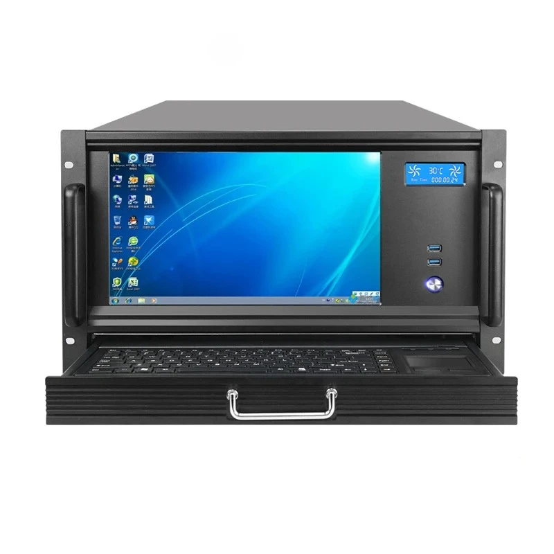 Industrial 6U PC ATX Server Case with Touch Screen VGA & Fan for CCTV Server Chassis