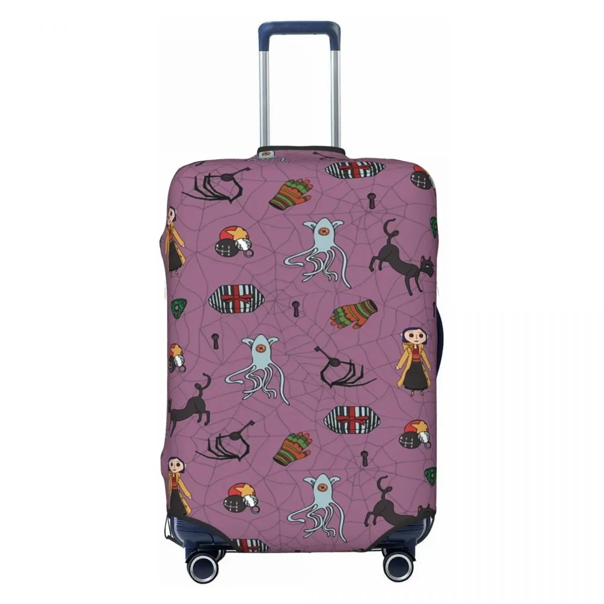 

Horror Movie Coraline Travel Luggage Cover Dust Proof Halloween Suitcase Cover Protector Fit 18-32 Inch