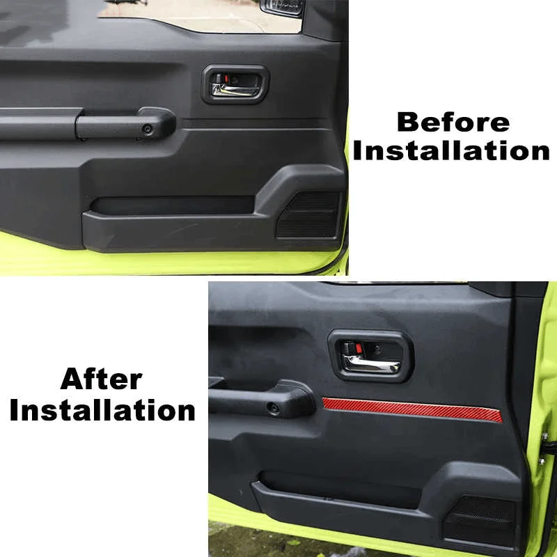 Carbon fiber Stickers for Suzuki Jimny JB74 Aluminum Car Door Inner Decoration Cover for Suzuki Jimny 2019+ Accessories