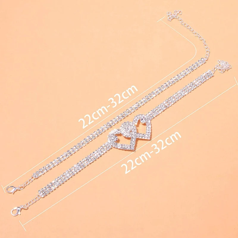 Fashion Rhinestone Chain Anklets For Women Luxury Shining Ankle Bracelet On Leg Female Wedding Party Jewelry Foot Accessories