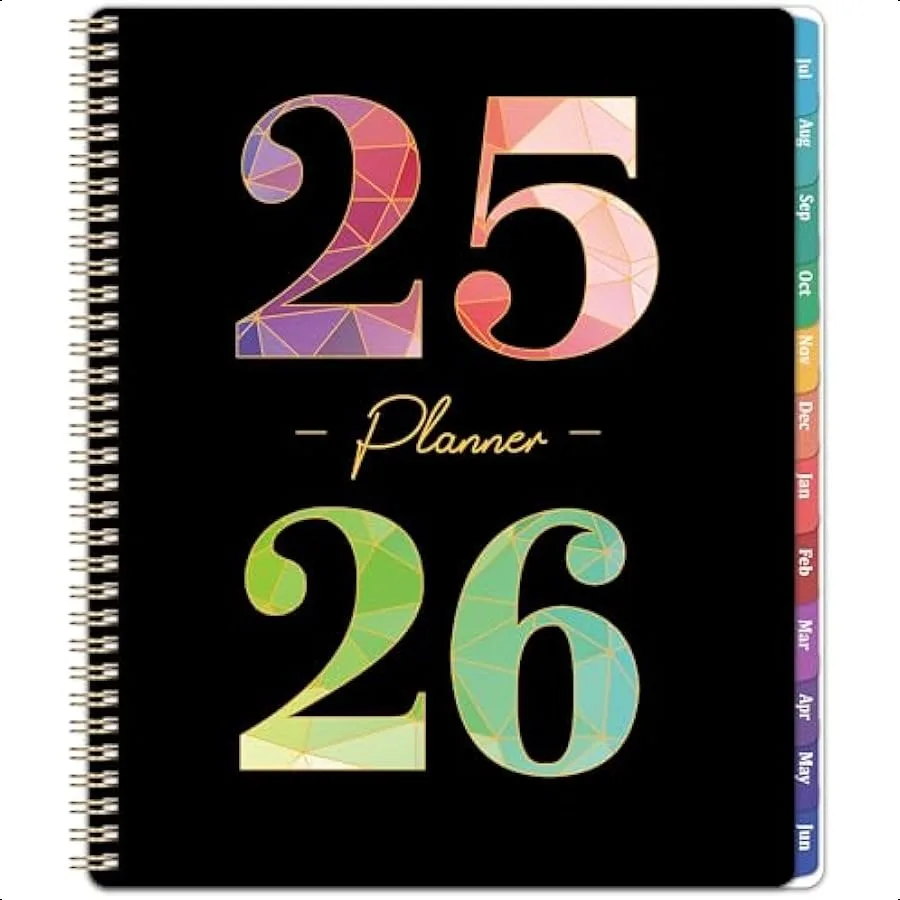 

20252026 20252026 Weekly and Monthly from July 2025 to June 2025 9" x 11" Academic s 20252026 with Inner Pocket Colorful Coat