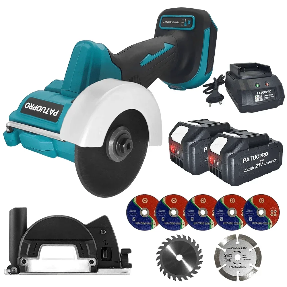 

76MM Brushless Electric Angle Grinder With Dust Shield Cordless Woodworking Polishing Cutting Power Tool For Makita 18V Battery