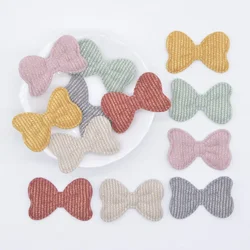 50Pcs/lot 38*25mm Glitter Cloth Bow Tie Appliques for DIY Hat Gloves Clothes Leggings Sewing Supplies Headwear Decor Patches