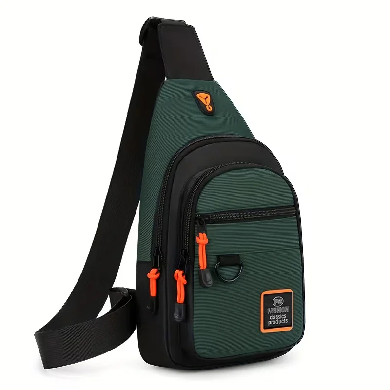 Men's Waterproof Oxford Sling Chest Bag, Casual Crossbody Shoulder Pack, Outdoor Travel Sport Anti-theft Daypack, Multicolor gallery 1
