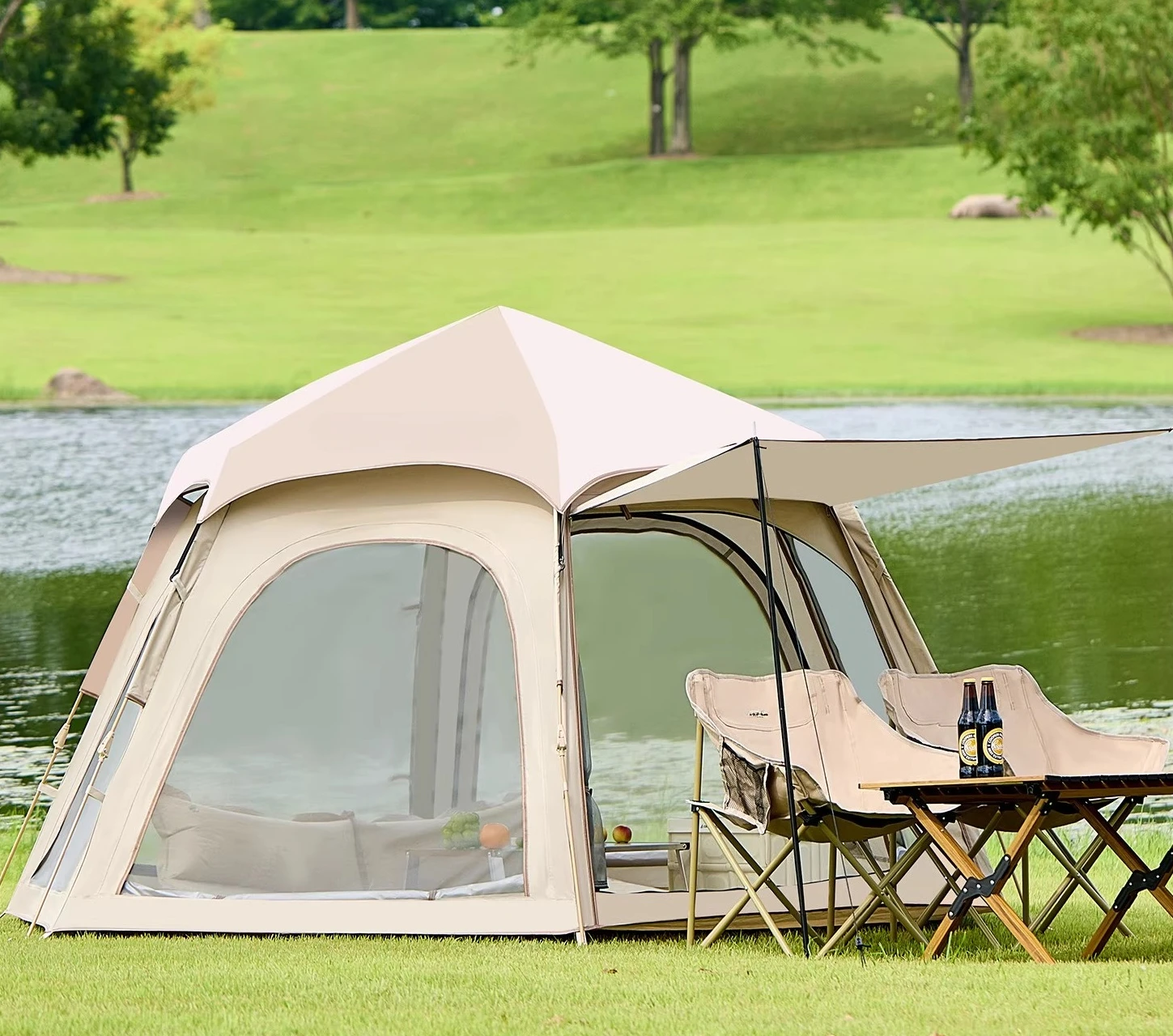 

Tent Outdoor Portable Folding Camping Equipment Full Set of Camping Overnight Rainproof Indoor New Automatic