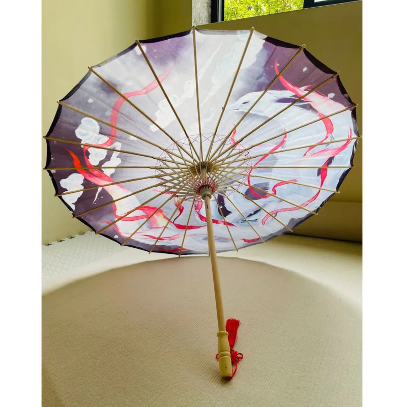 Super Fairy Nine-tail-Fox Umbrella Rain Women Oil Paper Umbrella Female Male Silk Rainproof Hanfu Paraguas Parasol Sombrilla