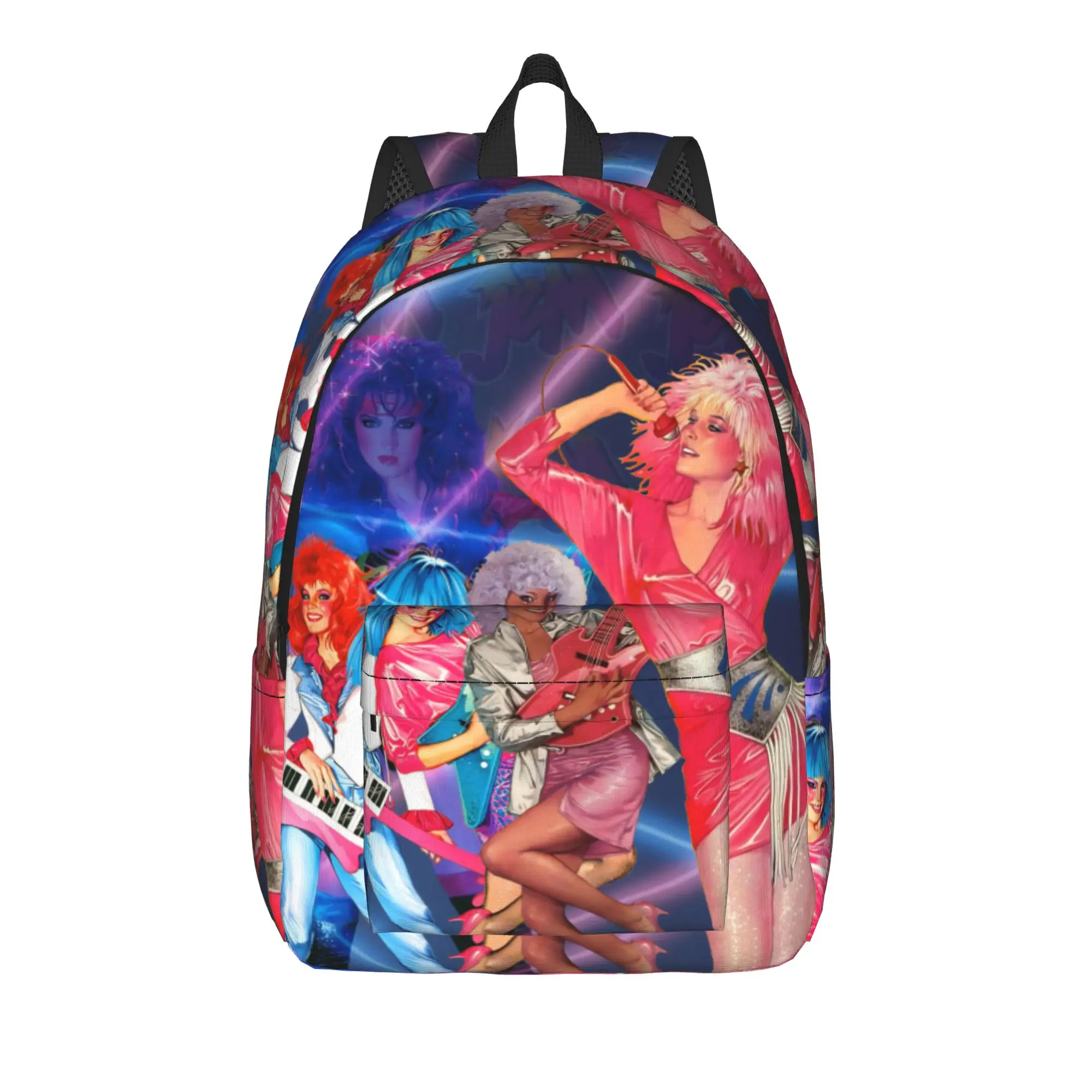 Jem And The Holograms Casual Backpack Outdoor High School Hiking Travel  Daypack for Men Women Laptop Computer Canvas Bags