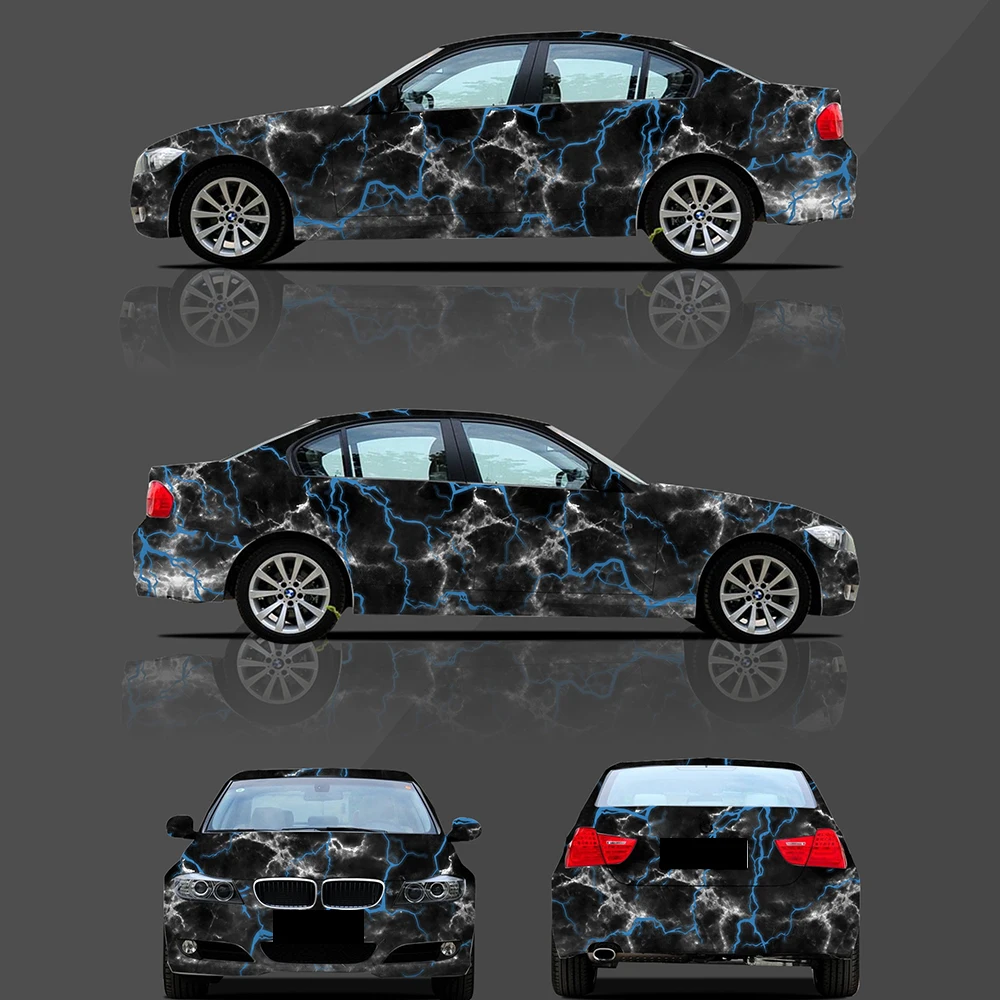 

1,52*20 метров ПЭТ индивидуальный дизайн молния автомобильная виниловая упаковка автомобильная упаковка