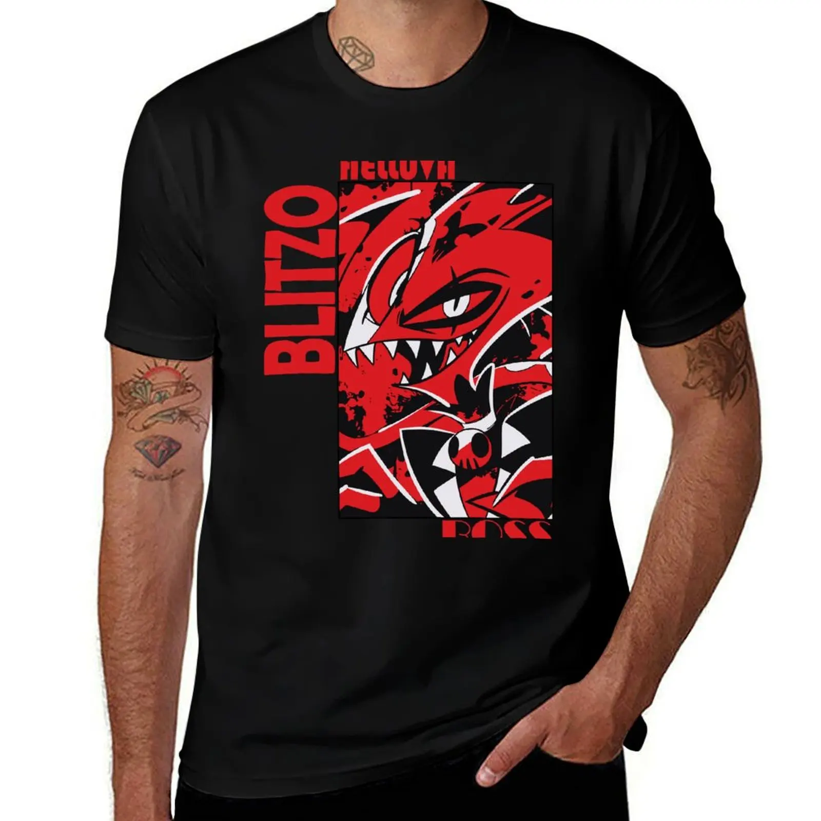 Helluva Boss Blitzo T-Shirt luxury t-shirt anime shirt oversized t shirts for men