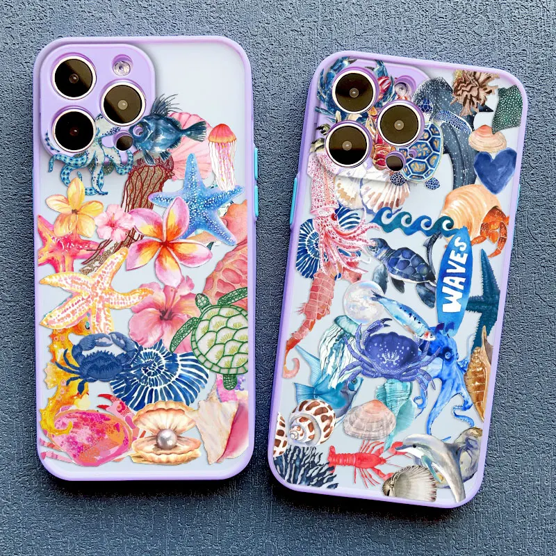 

Colorful Marine Life World Phone Case For IPhone 17 16 Pro Max 15 14 Pro Max Plus 13 Mini 12 11 Pro Max Shockproof Back Covers
