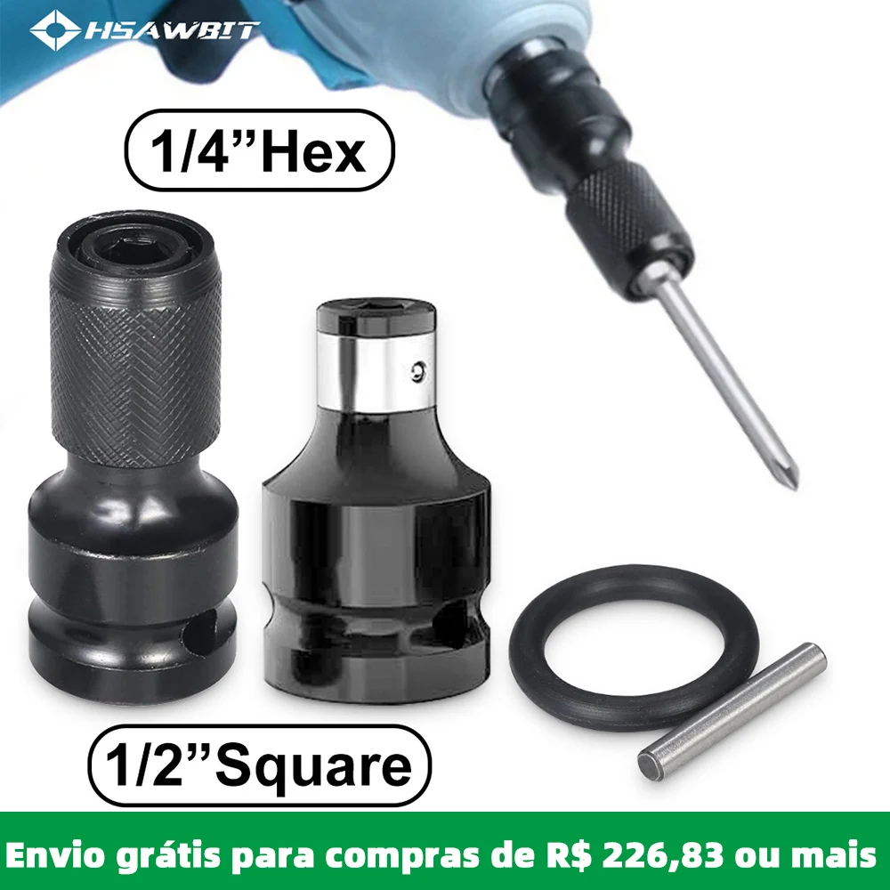 Adaptador de chave adaptável universal soquete catraca adaptador de chave de torque 1/2 Polegada quadrado para 1/4 Polegada hex catraca soquete conversor