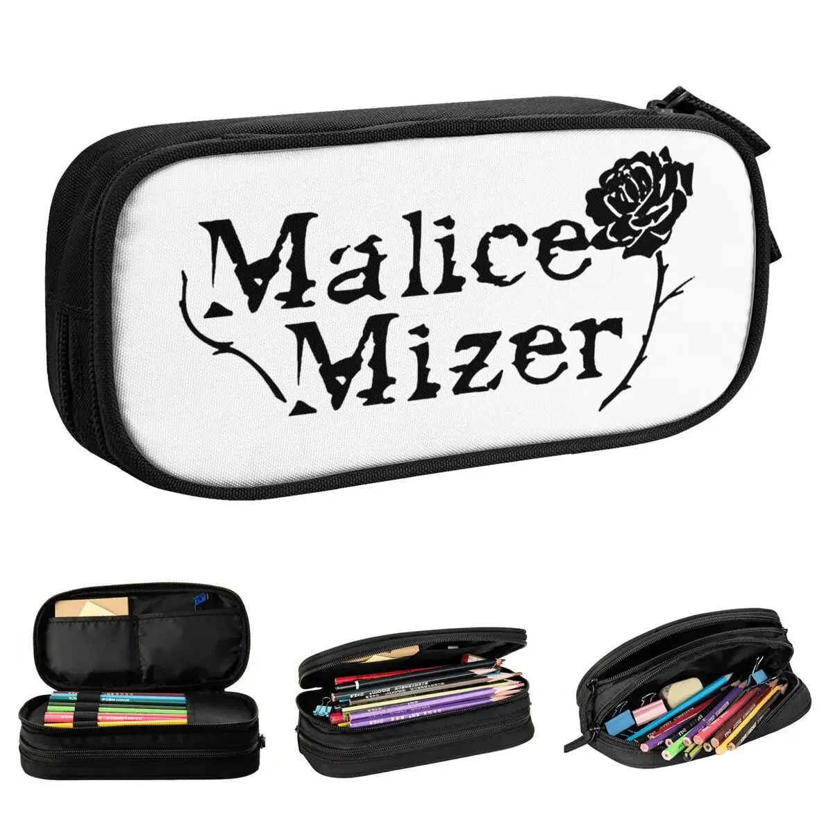 Malice Mizer Rock Band Pencil Case Double Layer Large-capacity For School  Box Gift