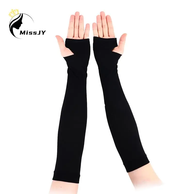 1Pair Ice Silk Sleeve Sunscreen Cuff Arm Sleeves Anti-Slip Summer Men Women Gloves Outdoor Riding Uv Sun Protect